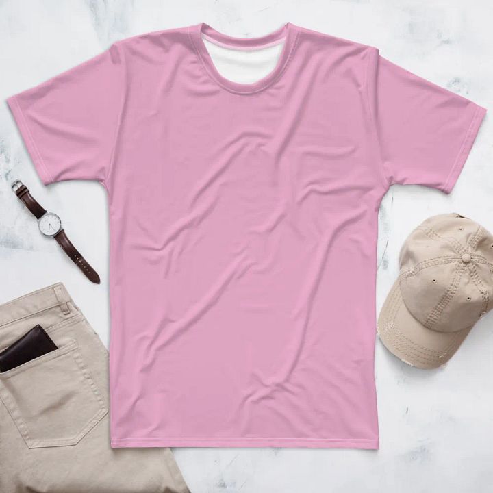 Plain Light Carnation Pink True Summer Men's Crewneck Polyester Heavyweight Premium T-Shirt by Treasure Pie product image (1)