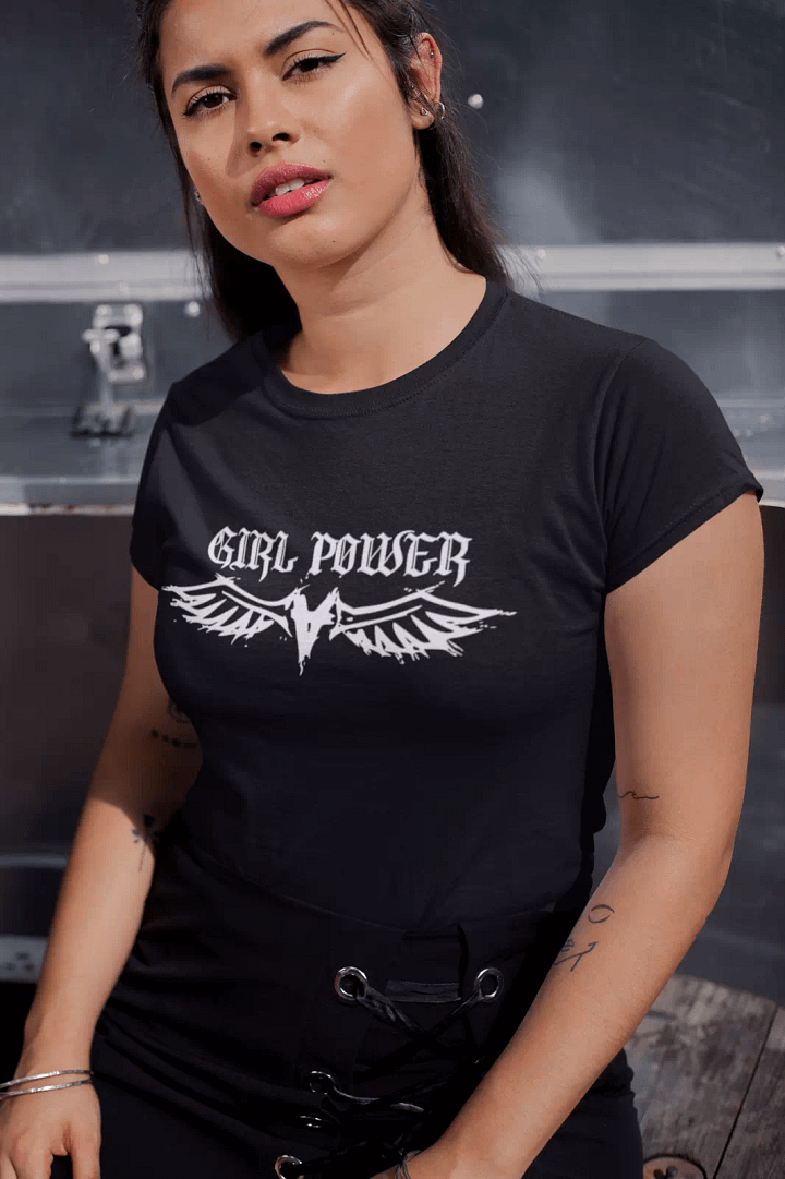 GIRL Power T shirt Birthday Gift Strong Independent Women Street Style Top Trend product image (1)