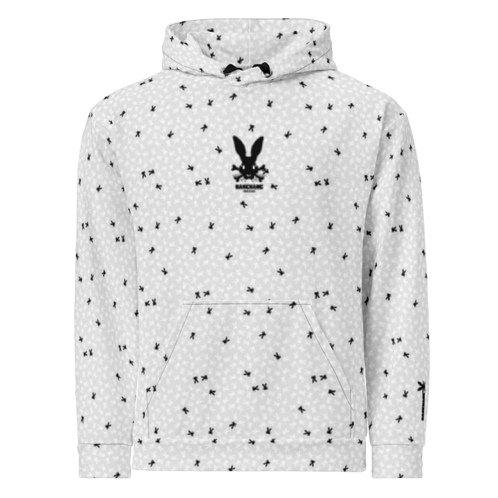 RareHare - Phat Line Signature Logo White All Over Print Hoodie. product image (1)