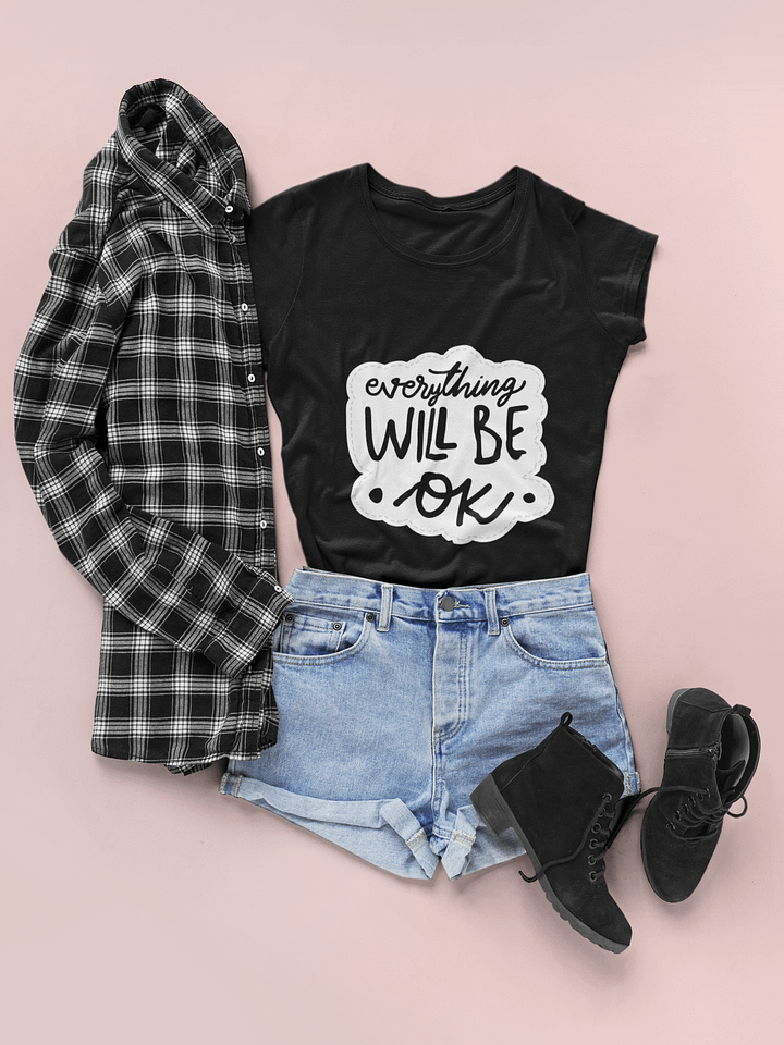 Everything Will Be OK Black Unisex T-Shirt product image (2)