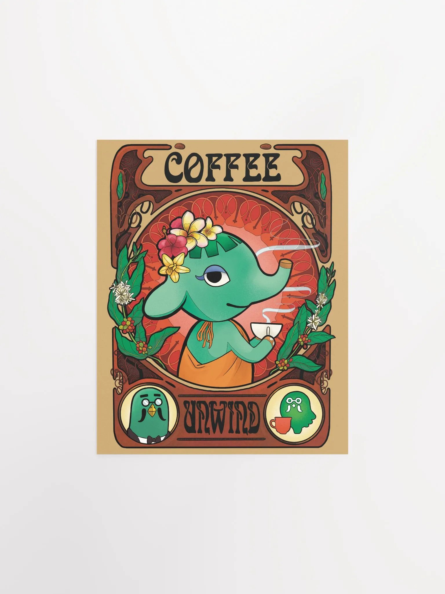 Art Nouveau Coffee-Core Opal Poster product image (3)