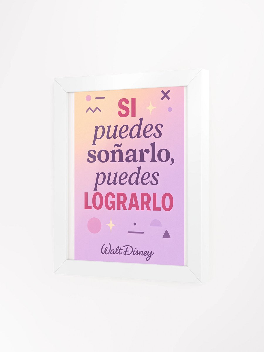 Póster inspiracional moderno con cita de Disney sobre sueños y logros product image (3)