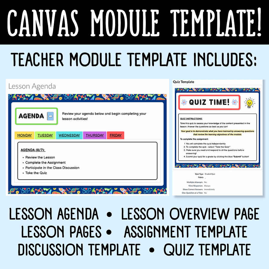 Canvas LMS Template - COURSE BUNDLE - Science Theme - 100% Customizable product image (5)