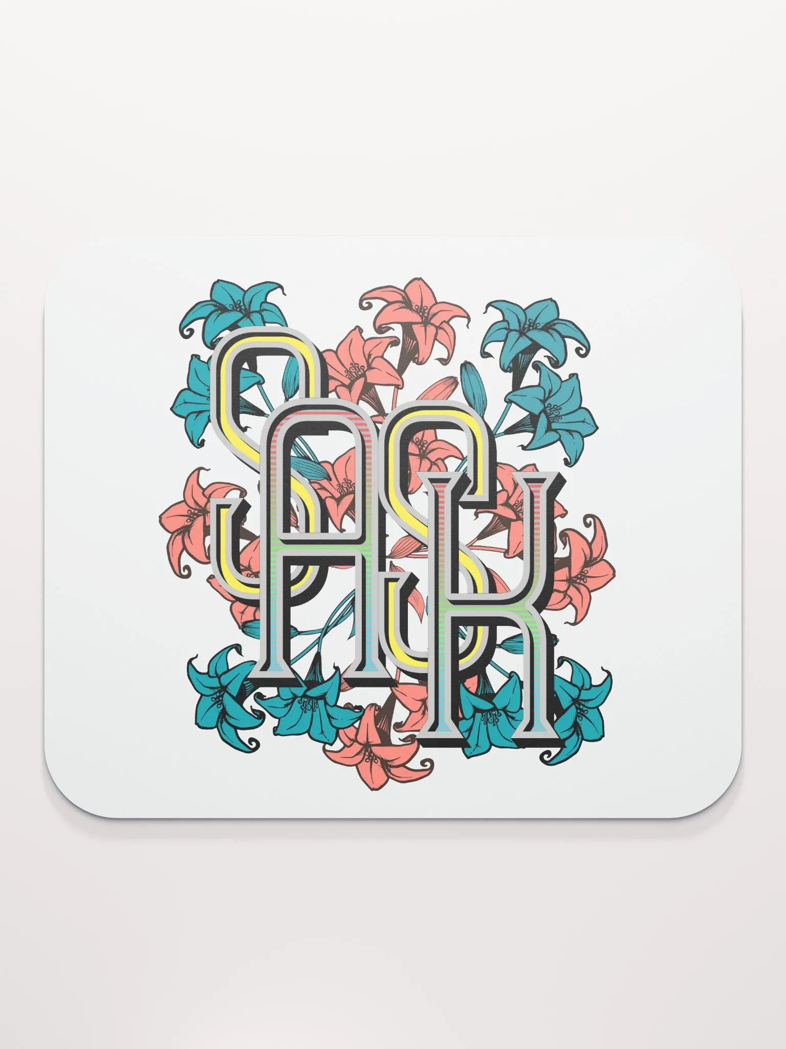 Sask Saskatoon Saskatchewan Flowers Floral Monogram Mouse Pad product image (1)