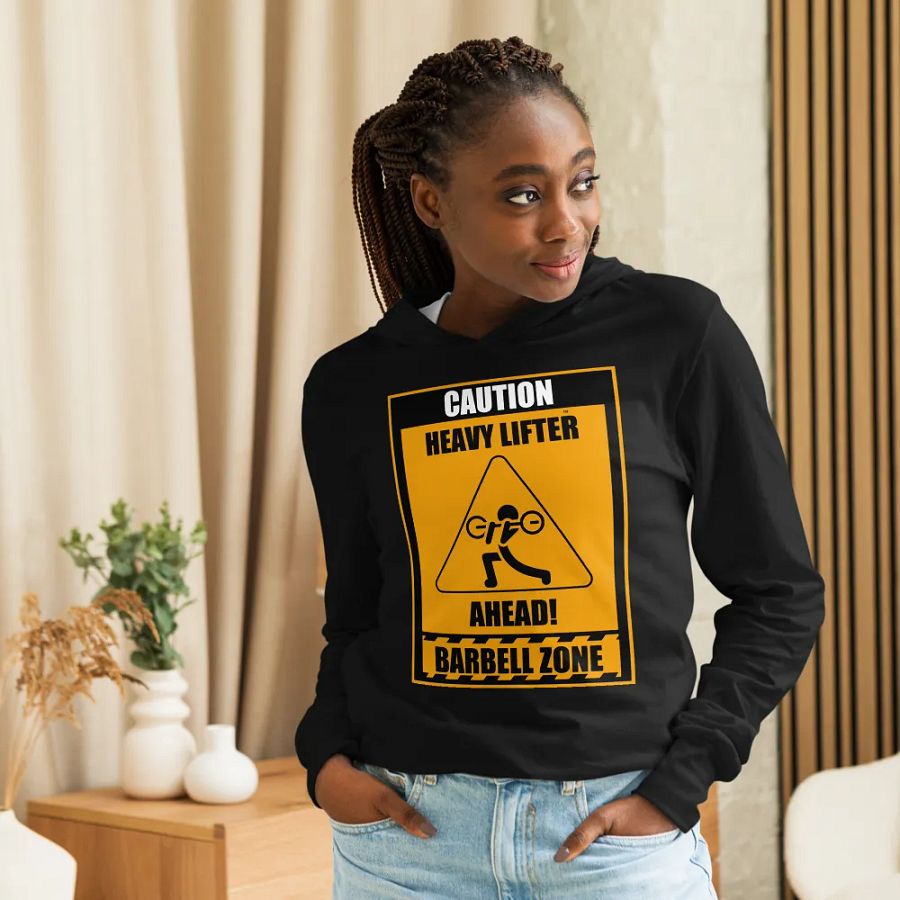 Caution Heavy Lifter Ahead Unisex Hooded Tee product image (9)
