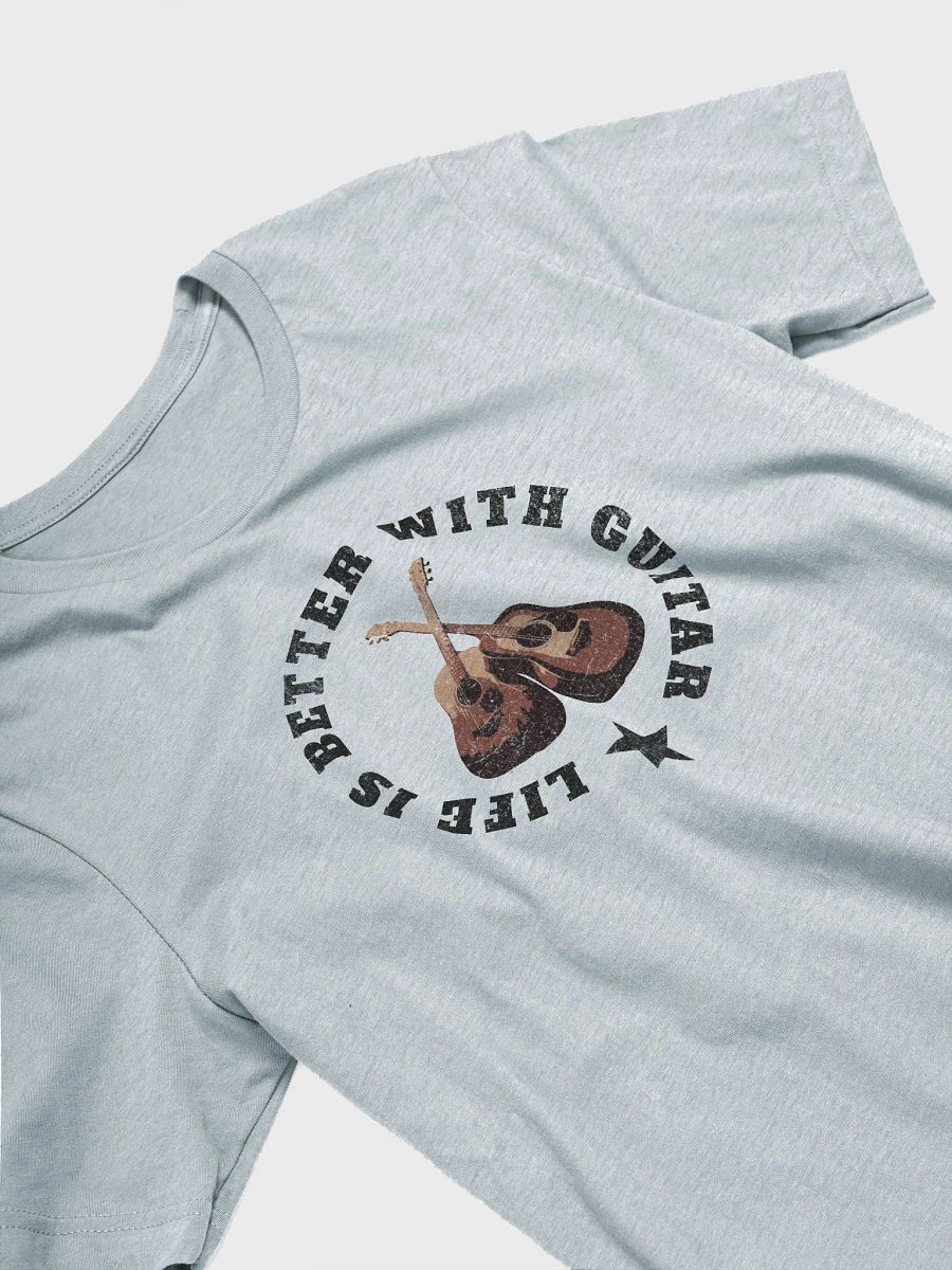 Life Is Better With Guitar Acoustic T-Shirt (Black Text) product image (3)