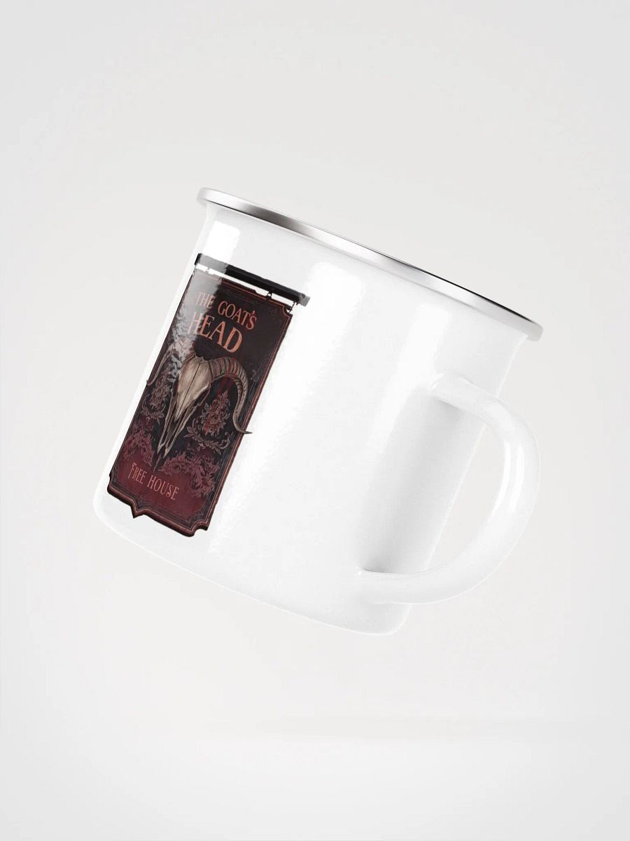 Scary British Pub sign, "The Goat's Head." Enamel Camp fire mug product image (4)