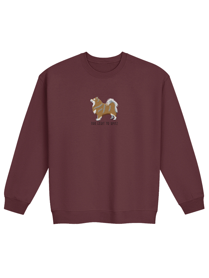 Too Legit to Spitz Sweatshirt (Embroidered) of a Finnish Lapphund(Brown & White) product image (4)