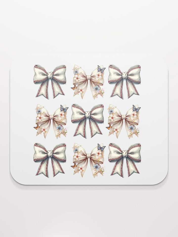 Spring Bows Baseball Floral Fantasy Mouse Pad product image (1)
