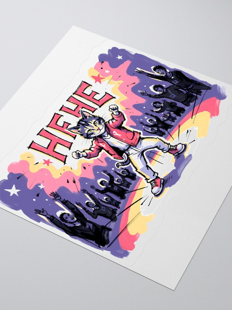 Colorful Cat Concert Sticker | 'HEHE' Design product image (9)