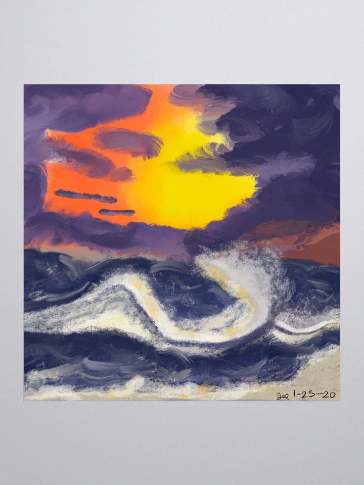 Sunset Ocean Blue Sticker product image (1)