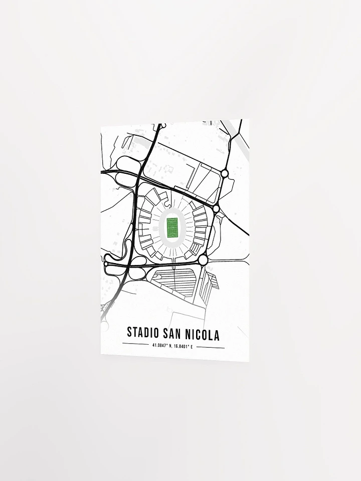 Bari Stadium White Map Design Poster product image (2)