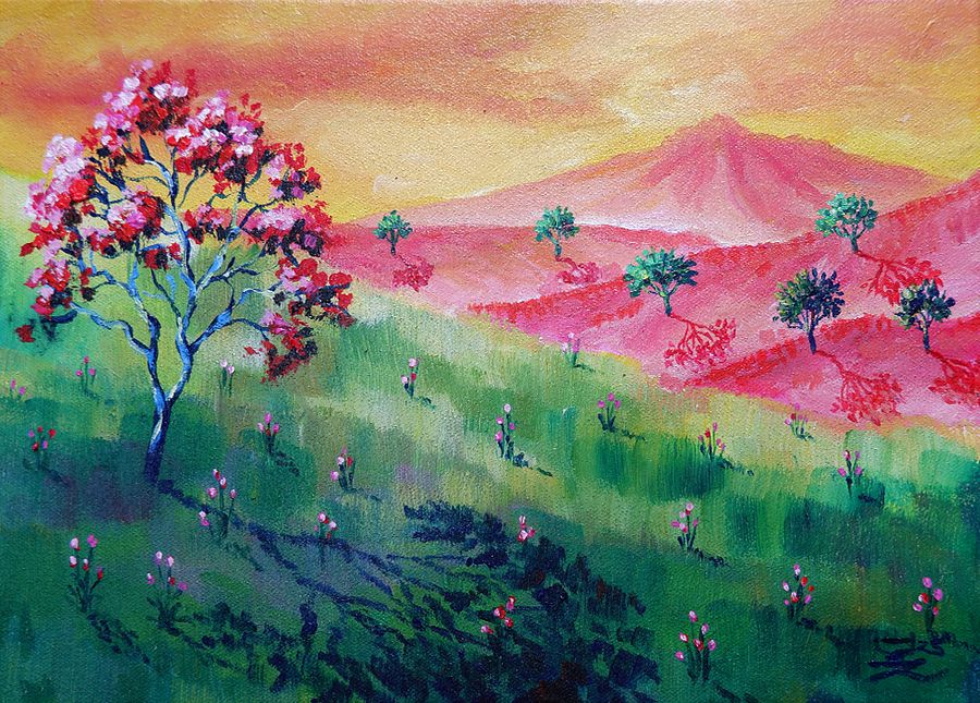 "Complemen Landscape" Painting by Deni Je product image (1)