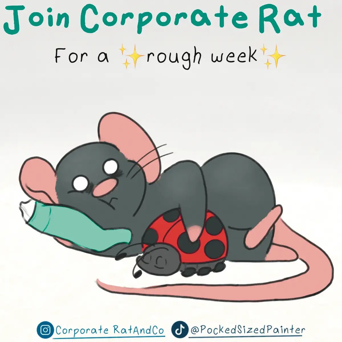 Remember folks, build and fortify your community in times of trouble! As always, rat swag can be found in the link in bio 🐀🐀 #rat #tat #rodent #journey #illustration #office #officelife #corporaterat #accountingrat #corporateratandco #corporateratcomics #screamingintothevoid #MentalHealth #MentalHealthAwareness #roughweek #community  #friends 