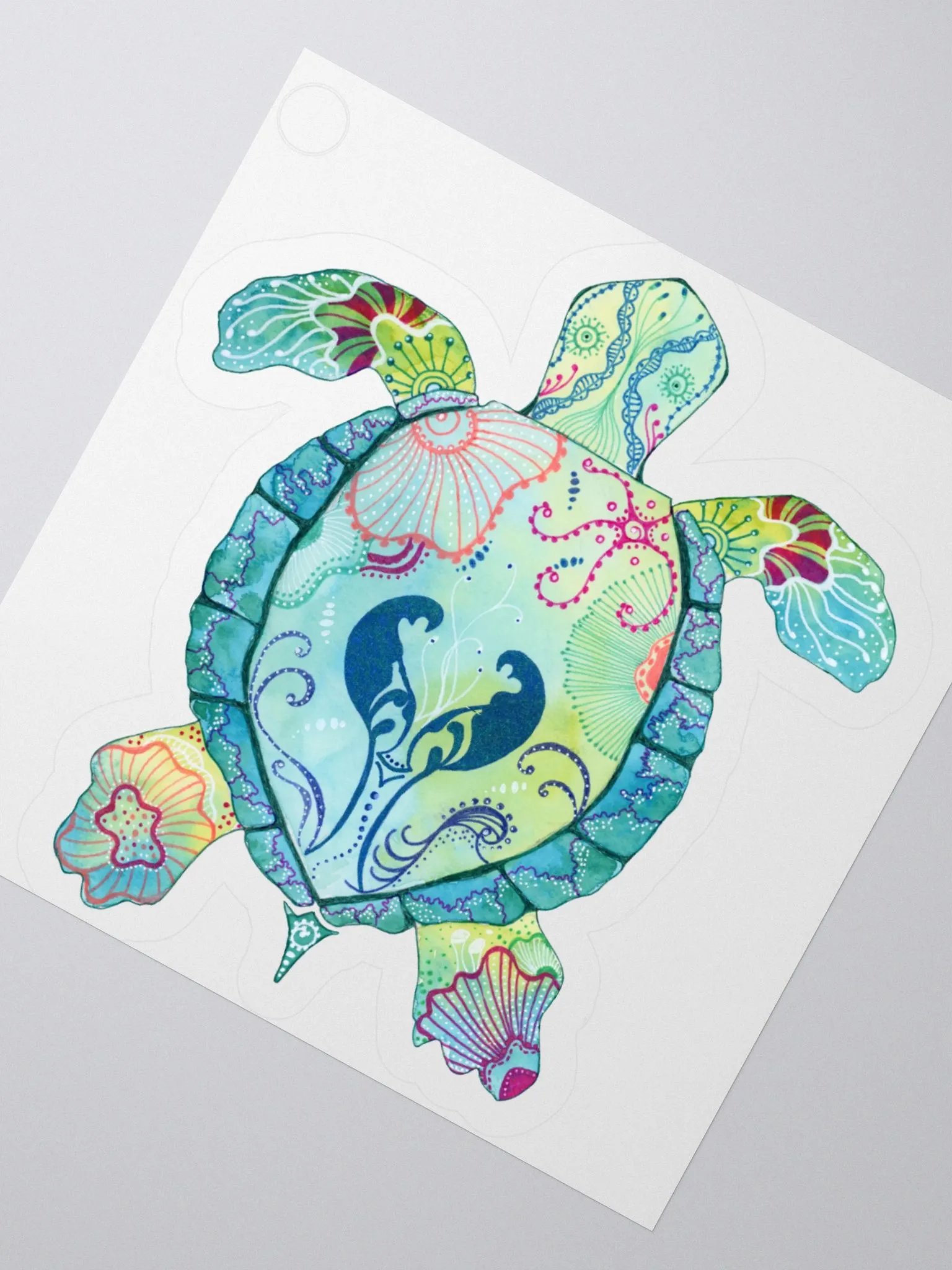 Sea Turtle Doodle Kiss Cut Stickers product image (2)