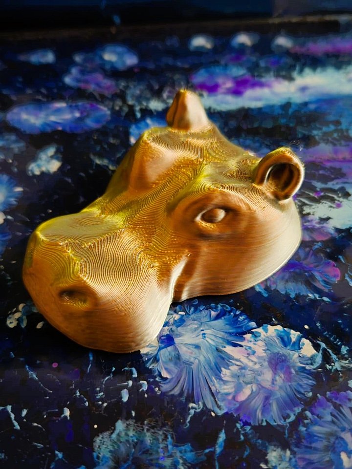 Medium Laying Hippo Head - 3D Printed product image (1)