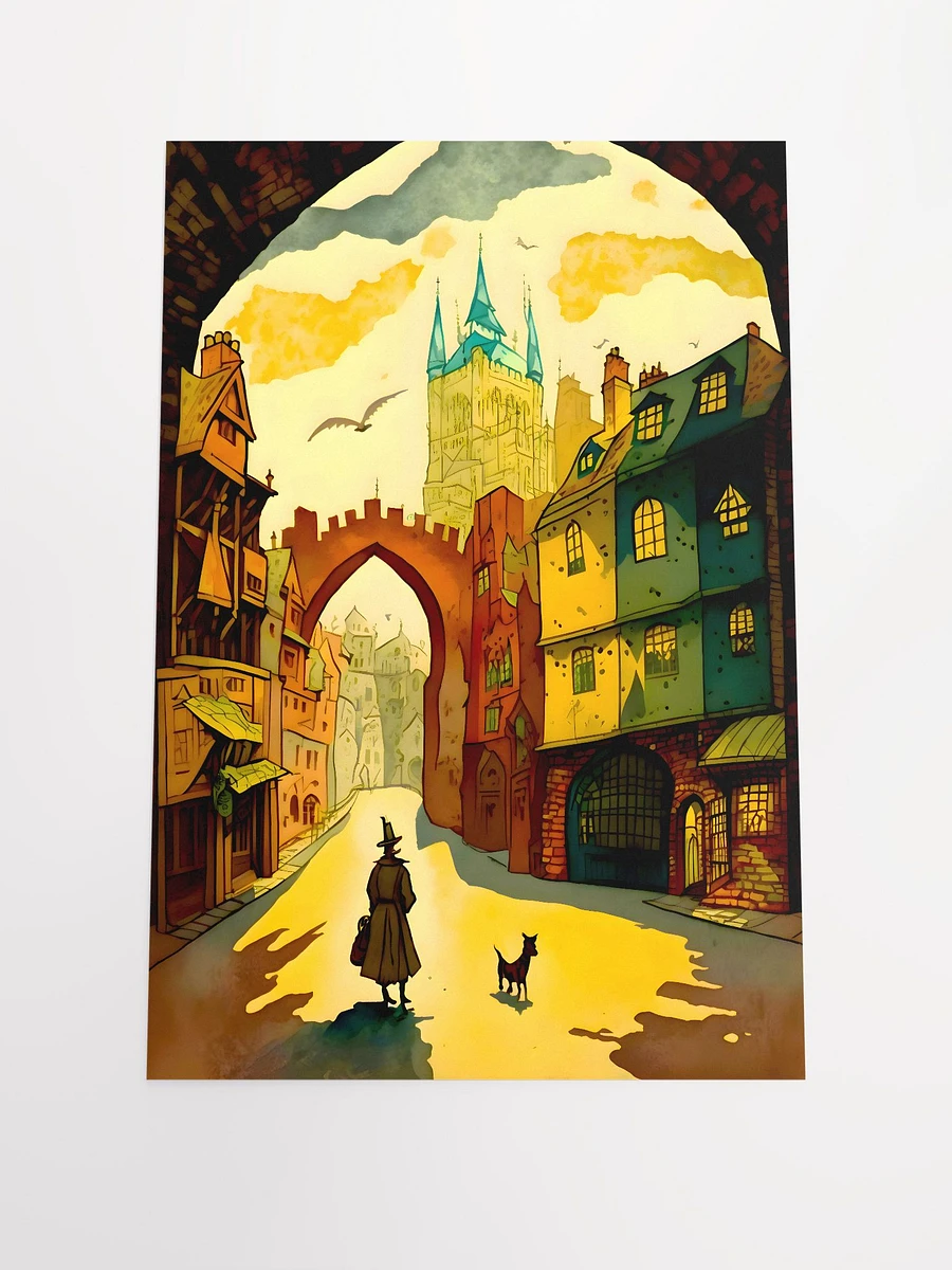 Medieval European Town Illustration Matte Poster product image (3)