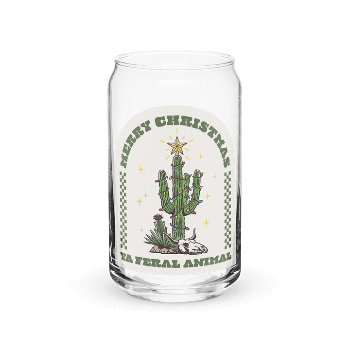 merry christmas ya feral animal glass cup product image (2)