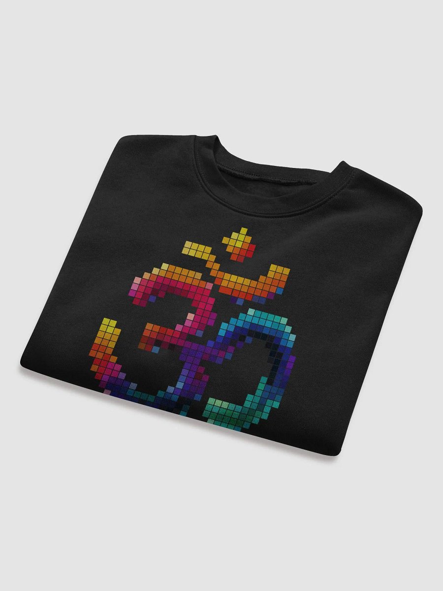 Pixelated Om Symbol Fleece Crop Sweatshirt product image (16)