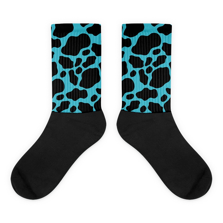 Cow Print Socks - Black & Blue product image (2)