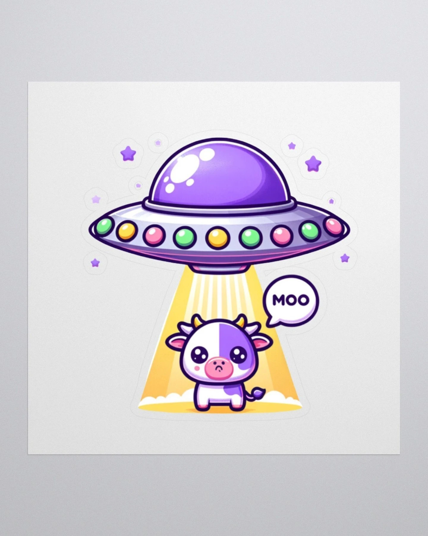 🌟 Elevate your sticker game with our Moo-tastic UFO Cow Stickers! 🐄✨ These whimsical and durable kiss cut stickers feature ad...