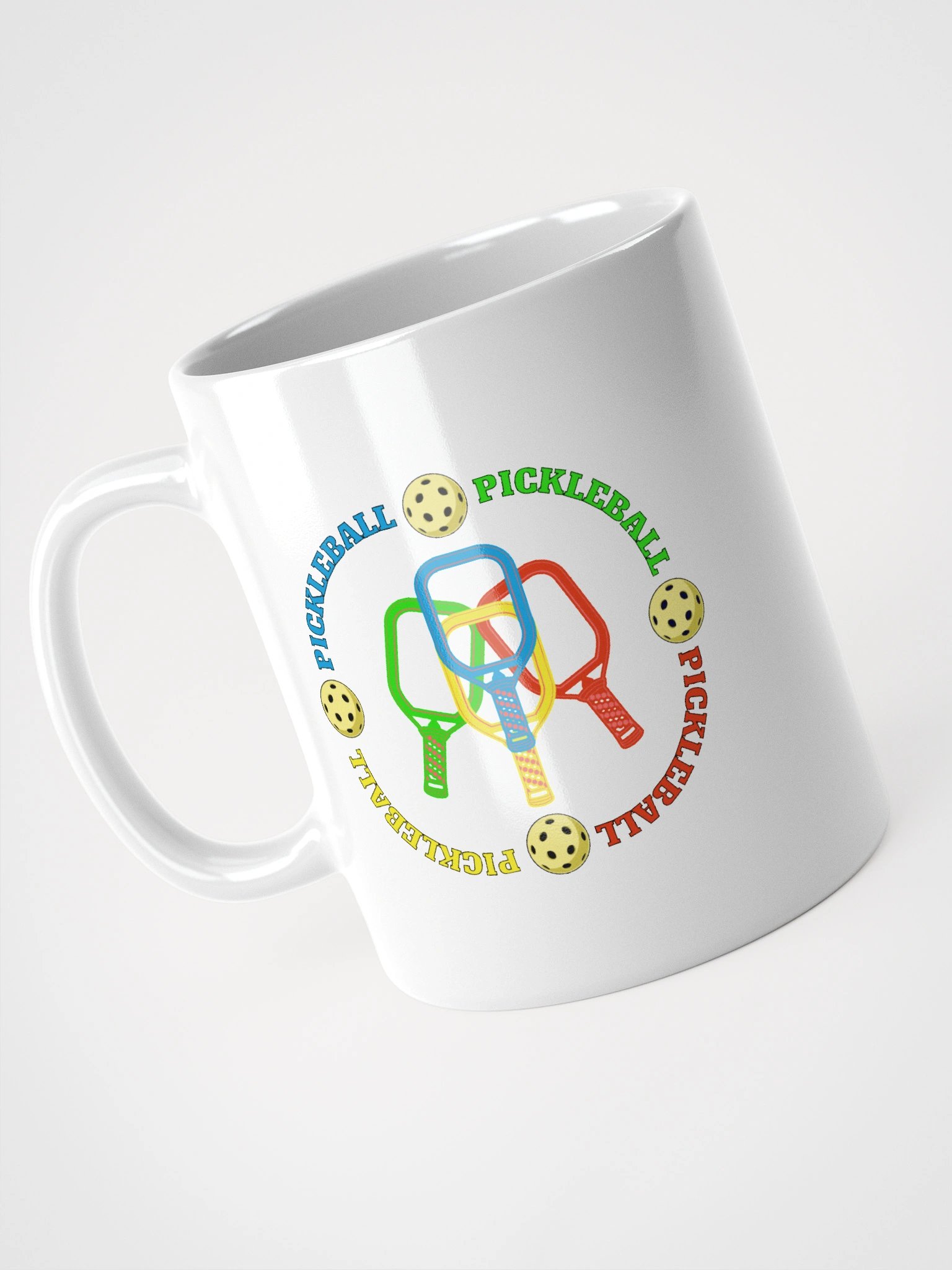 Pickleball Four Circle Colors Vibrant Paddles Mug product image (2)