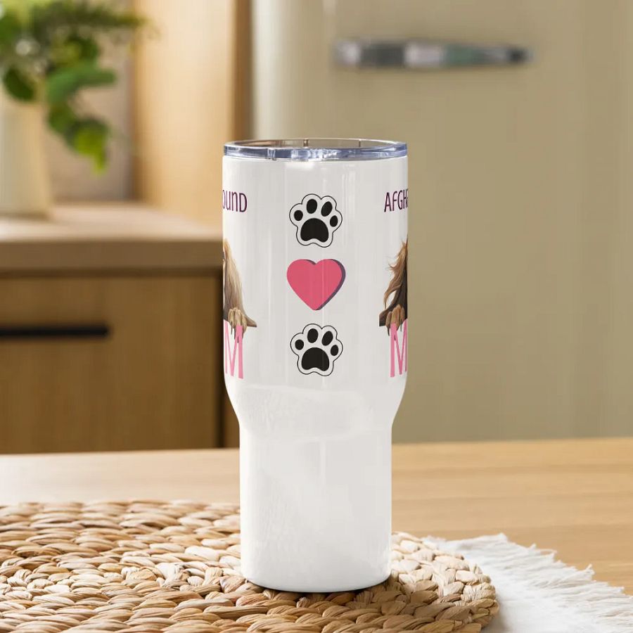 Afghan Hound Pup Mom Love Travel Mug product image (3)