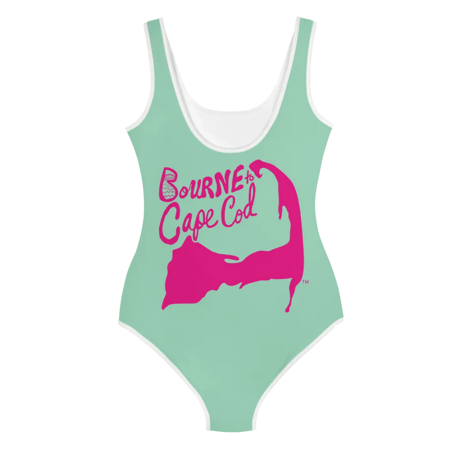 💖Girls' | Youth | BRN.2C.C.™ | Vista Blue Green Swimsuit 👙| Pink Logos product image (3)