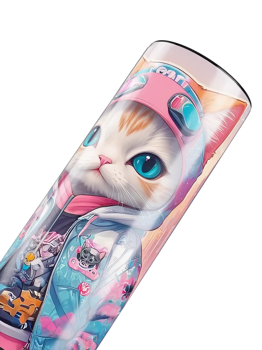 Cute City Kitty Cat 20 oz Skinny Stainless Steel Tumbler - v1 product image (6)