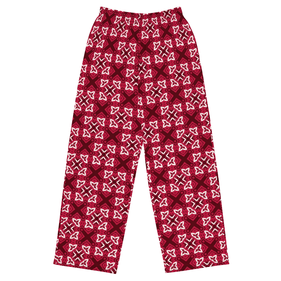 Geometric Red X Print Wide-Leg Pants product image (3)