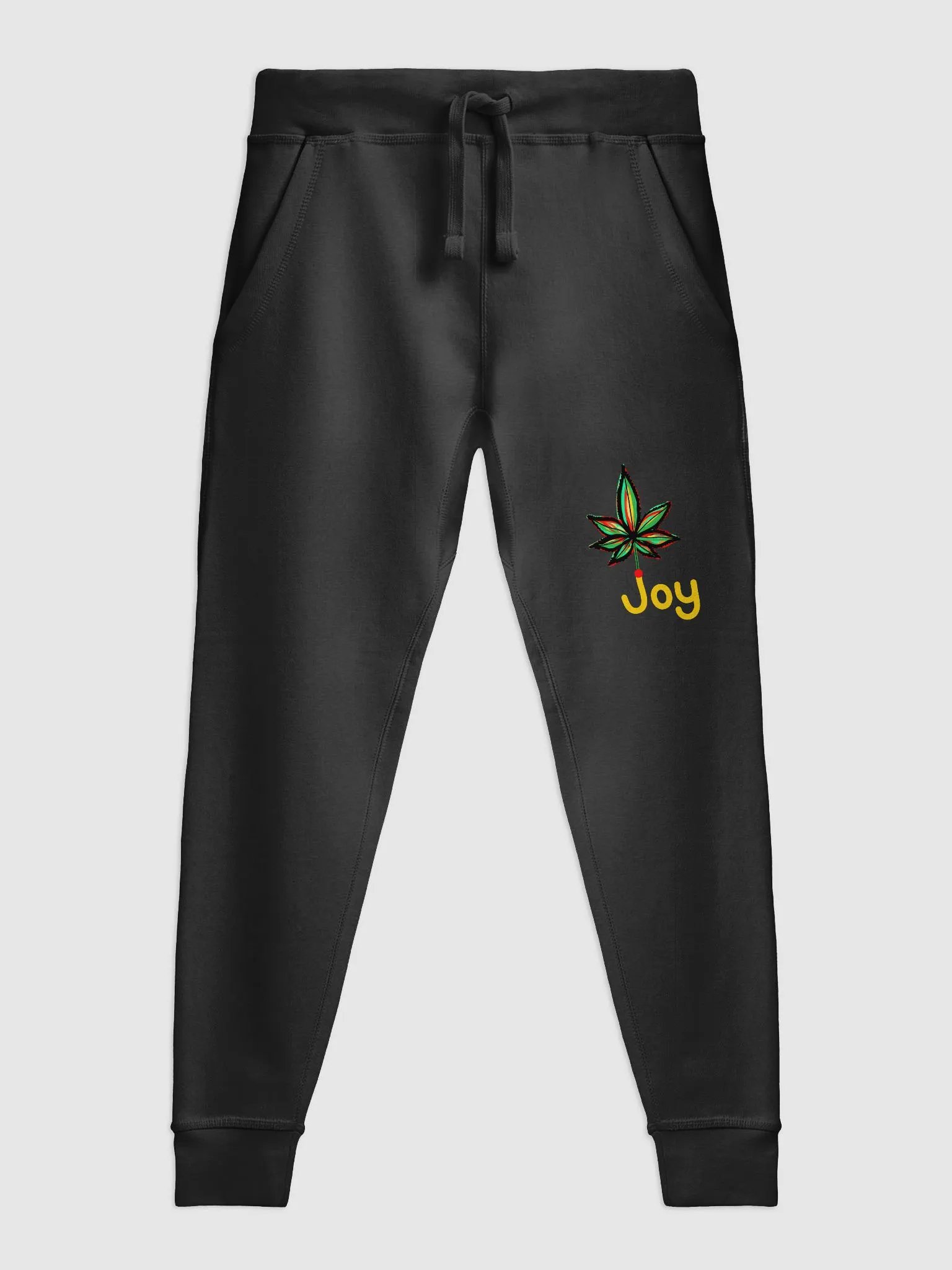 Cheerful Smiley Face & Joy Leaf Fleece Joggers product image (1)