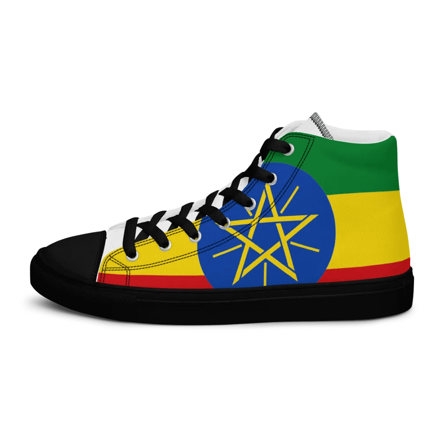 Ethiopian Flag Retro High Top Canvas Shoes product image (7)