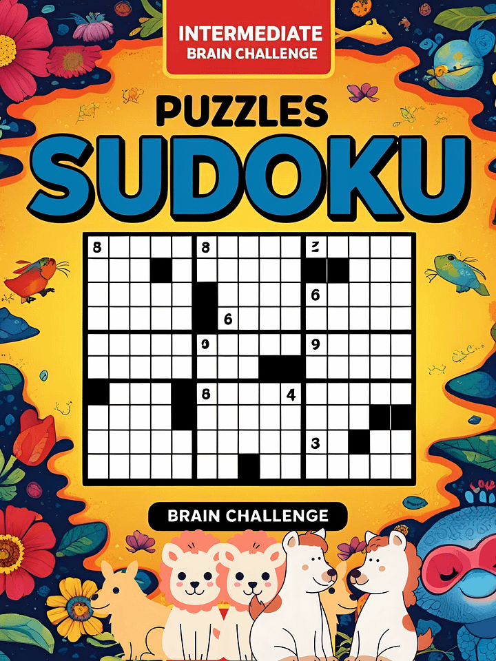 Sudoku Puzzles for Adults – Intermediate Brain Challenge Book product image (1)