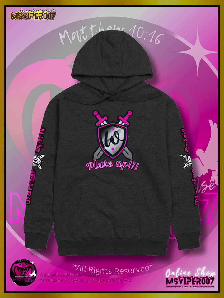 Hoodie - MsViper007's "Warrior Spirit - Plate Up!!!™" Cozy Hoodie (royal pink) By Anna H. product image (1)