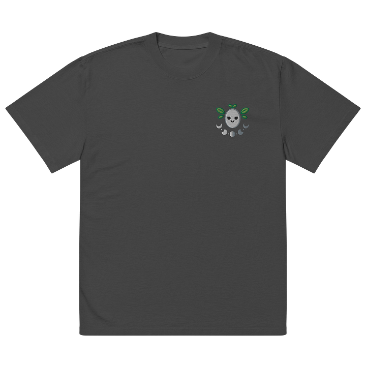 T-shirt Oversized Premium Rethaly lune masque joyeux plantes brodé product image (4)
