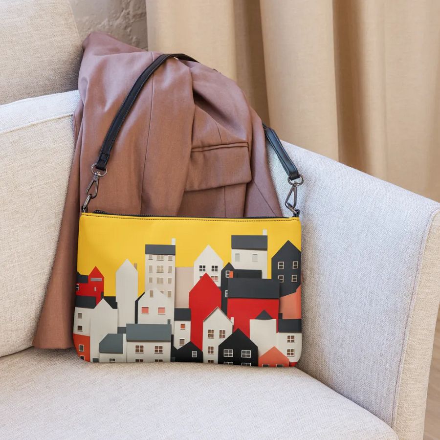 'No Nos Avergonzamos de las Buenas Noticias' Whimsical Village All-Over Print Crossbody Bag product image (12)