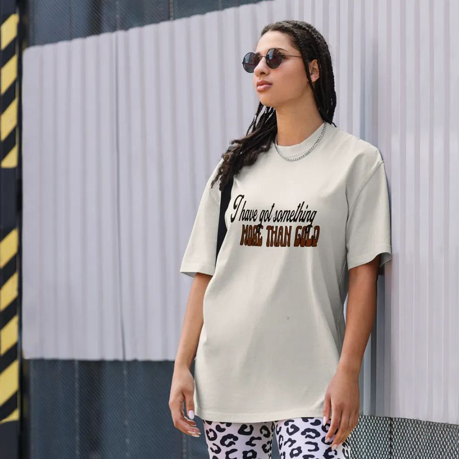 Jesus is more than gold oversize T-shirt product image (21)
