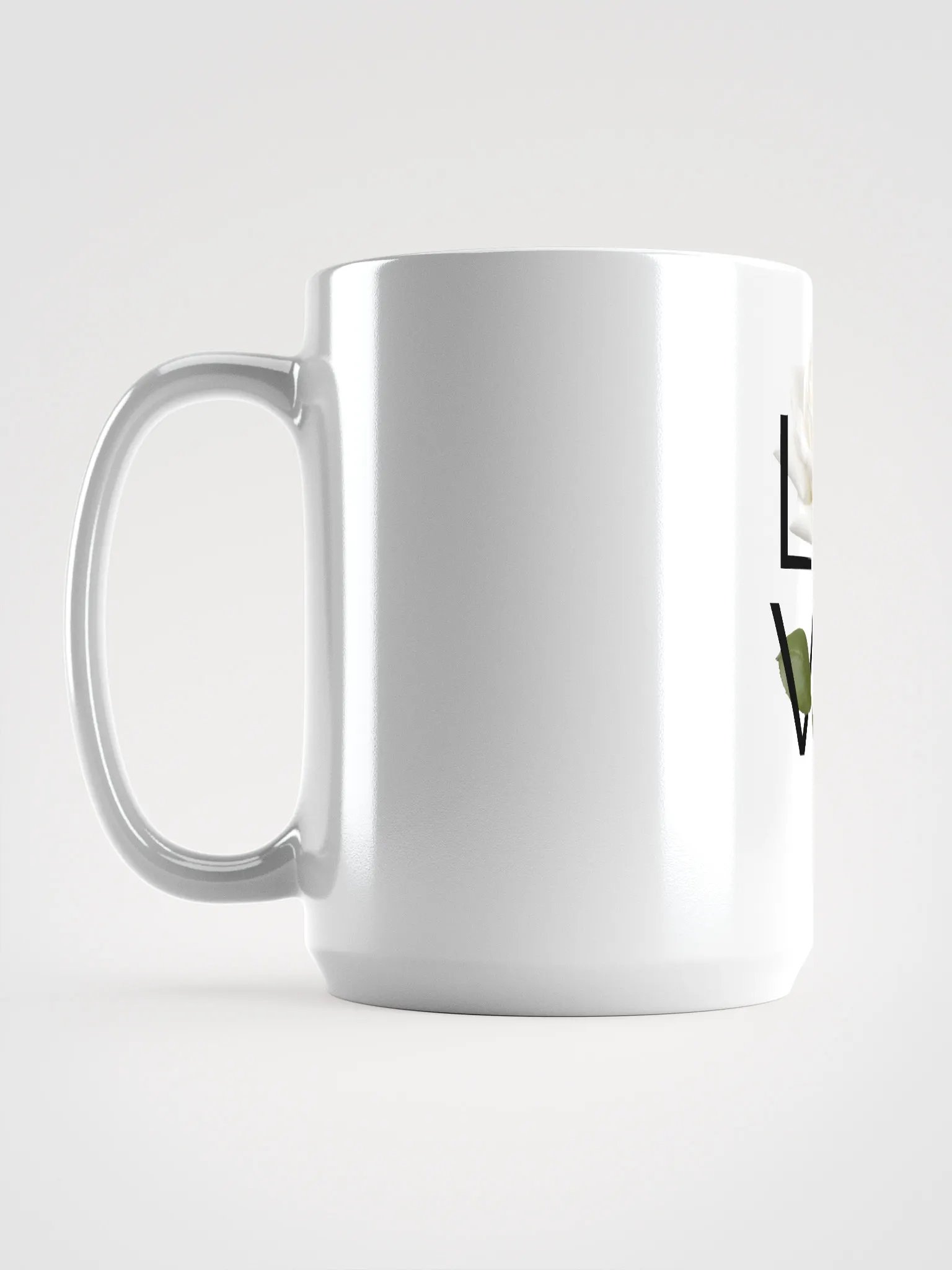 'Love' White Rose White Glossy Mug product image (2)
