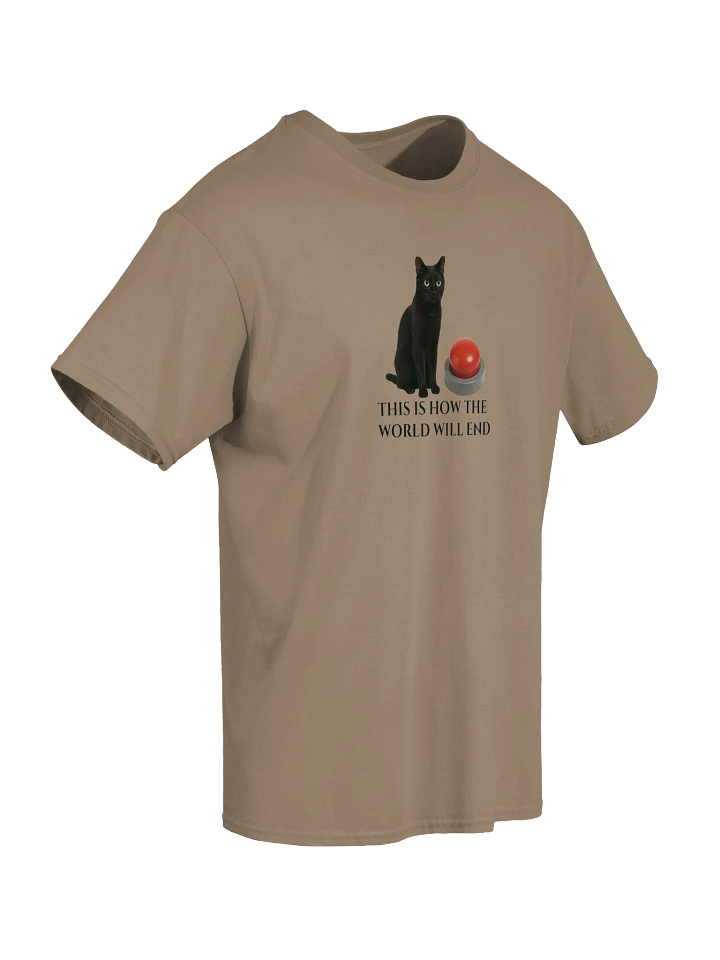 Apocalyptic Cat and Red Button T-Shirt product image (42)