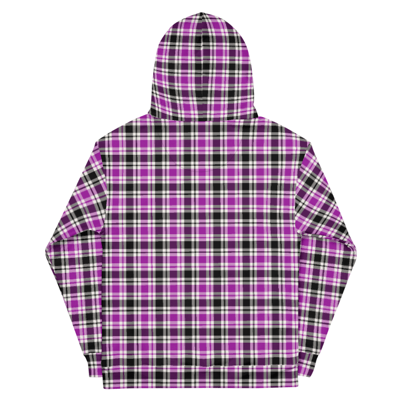 Purple, Black & White Plaid Hoodie product image (7)