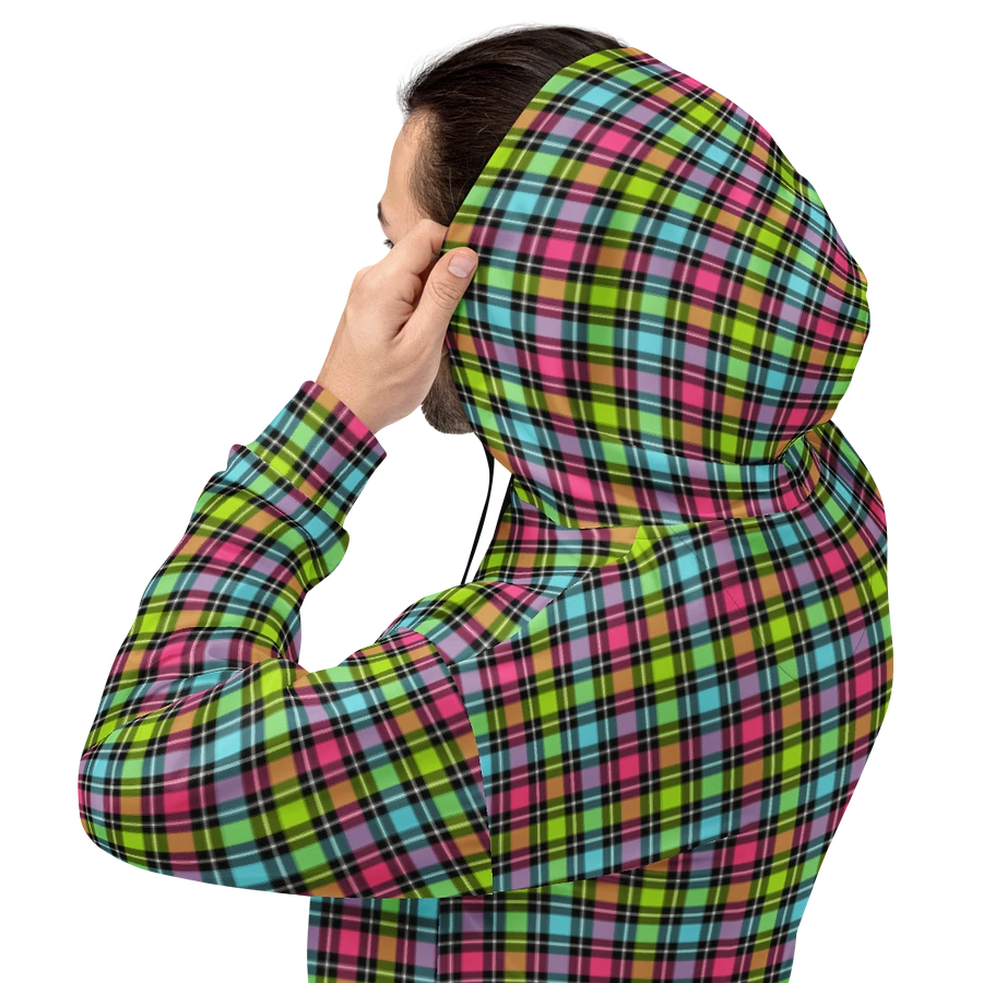 Neon Checkered Plaid Hoodie product image (8)