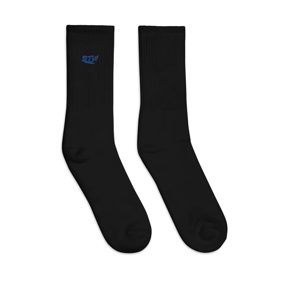 New BTW logo embroidered crew socks product image (5)