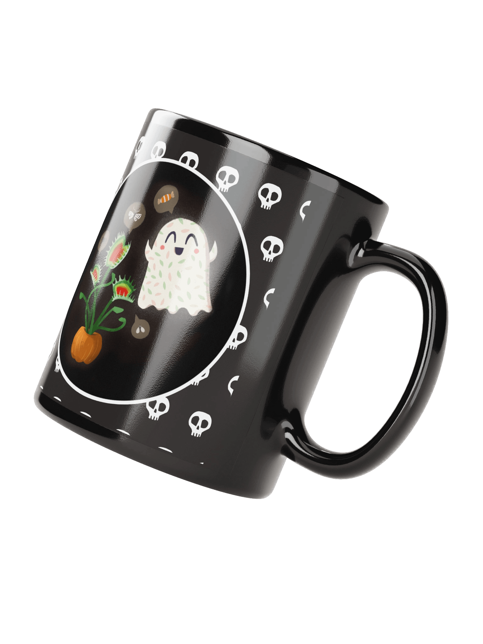 Little Ghost Plant-Lover - Carnivorous Plant - Black Ceramic Mug product image (3)