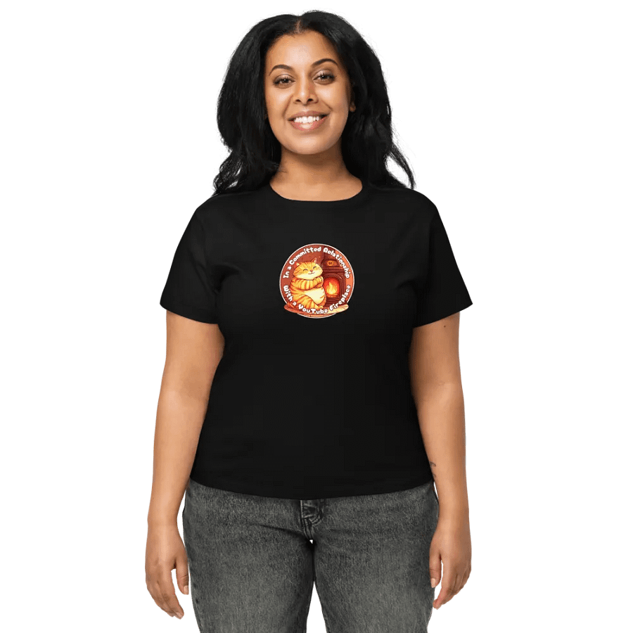 Cozy Cat - In a Committed Relationship with YouTube Fireplace | High Waisted Tee product image (2)