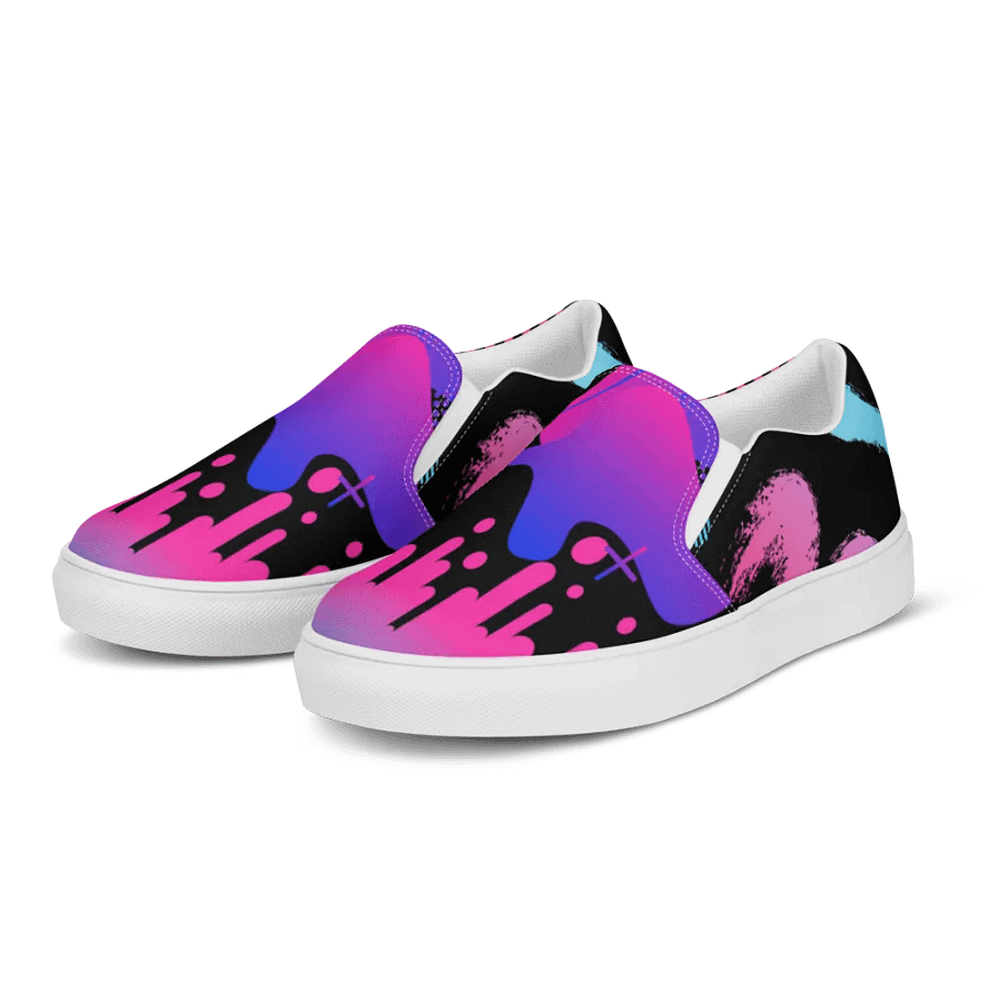 90's Pattern Neon Abstract Splash Men's Slip-Ons | 90s Pattern Shoes product image (5)