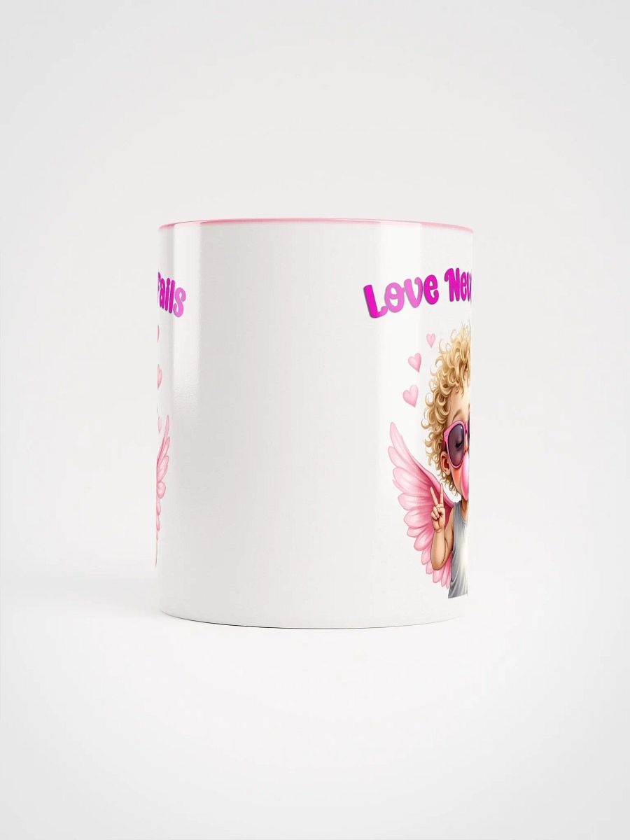 Love Never Fails Valentine Retro Cupid Valentine's Day Ceramic Mug (with Color Inside) product image (5)