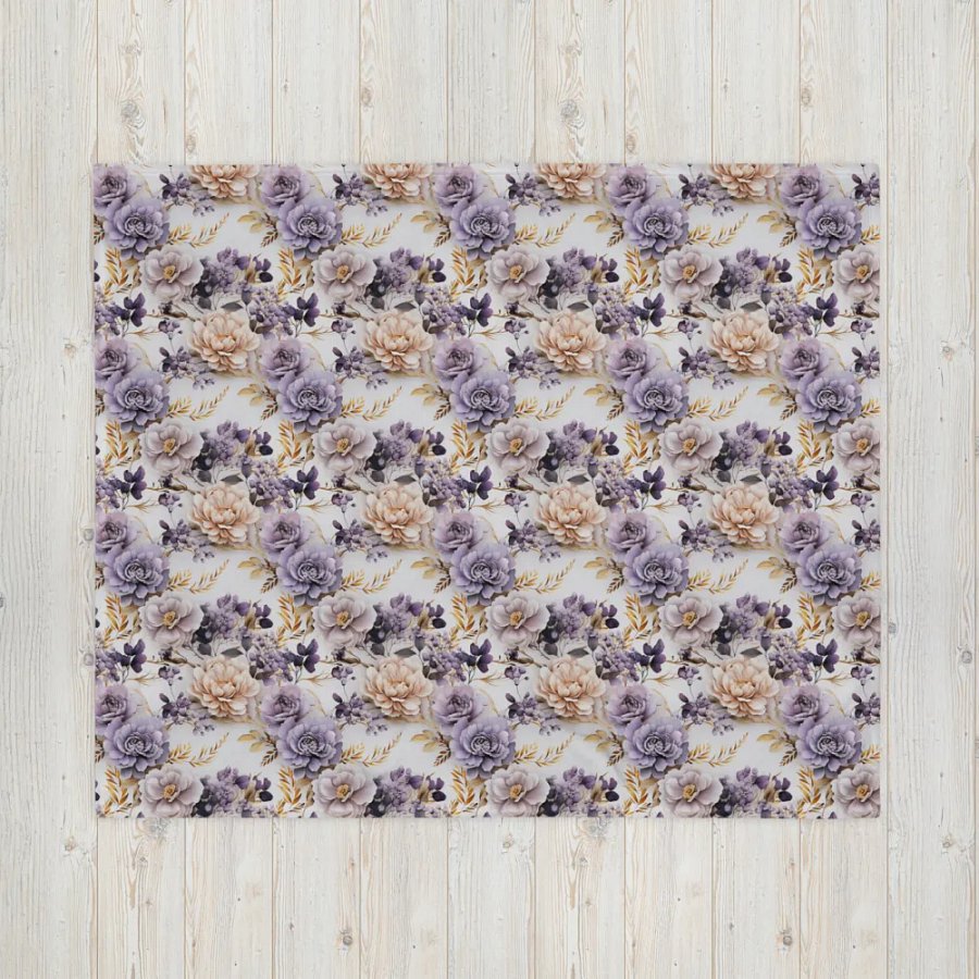Purple And Gold Roses Blanket product image (4)