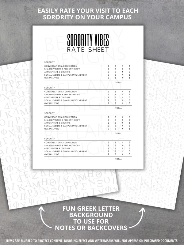 Sorority Recruitment Organizer, Sorority Rush Organizer, Rush Week Planner Checklist product image (6)