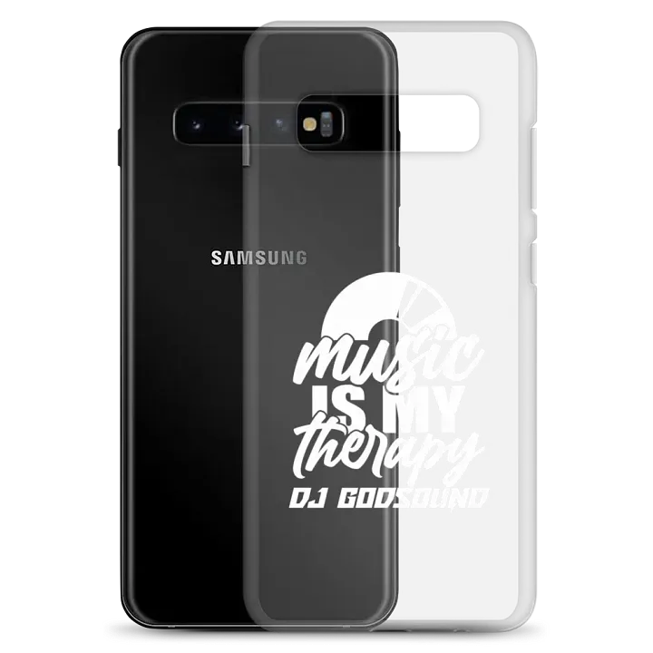 Clear Case for Samsung® "Music Is My Therapy" Slogan in White Font Style by DJ GodSOUND product image (20)