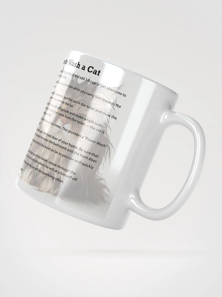 Hilarious Cat Washing Guide #Humorous Glossy Mug - White product image (2)
